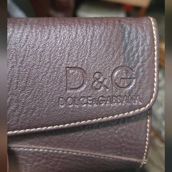 Dolce & Gabbana Brown Leather Vintage Unauthenticated Wallet 7.5"×4" - Picture 2 of 8